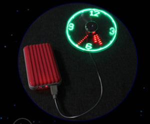 USB LED Clock Fan – Adjustable Mini Desktop Fan with Time Display & Night Light
