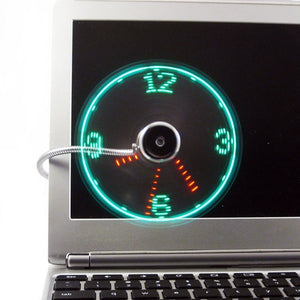 USB LED Clock Fan – Adjustable Mini Desktop Fan with Time Display & Night Light