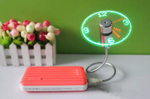USB LED Clock Fan – Adjustable Mini Desktop Fan with Time Display & Night Light